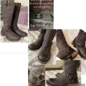 Bos. & Co. Women's Brown Heeled fur lined leather Boots size 39/8